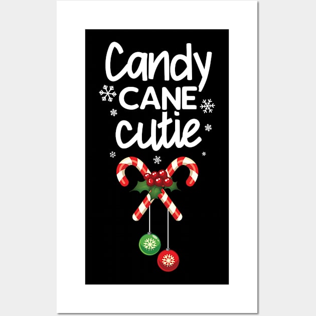 Candy Cane Cutie Funny Christmas Candy Cane Lovers Lollipop Wall Art by FamiLane